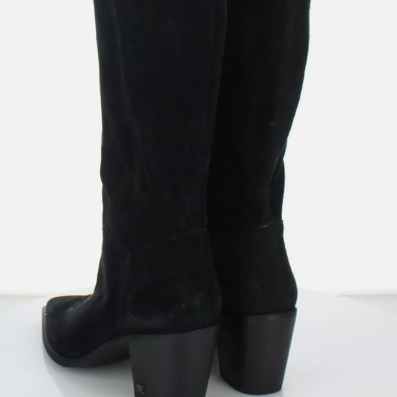 $225 Women's Sz 9 Sam Edelman Leahla Suede Pointy Toe Mid 👢boots - Picture 1 of 9